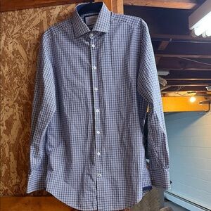 Charles Tyrwhitt Men's Plaid Shirt - Black and White